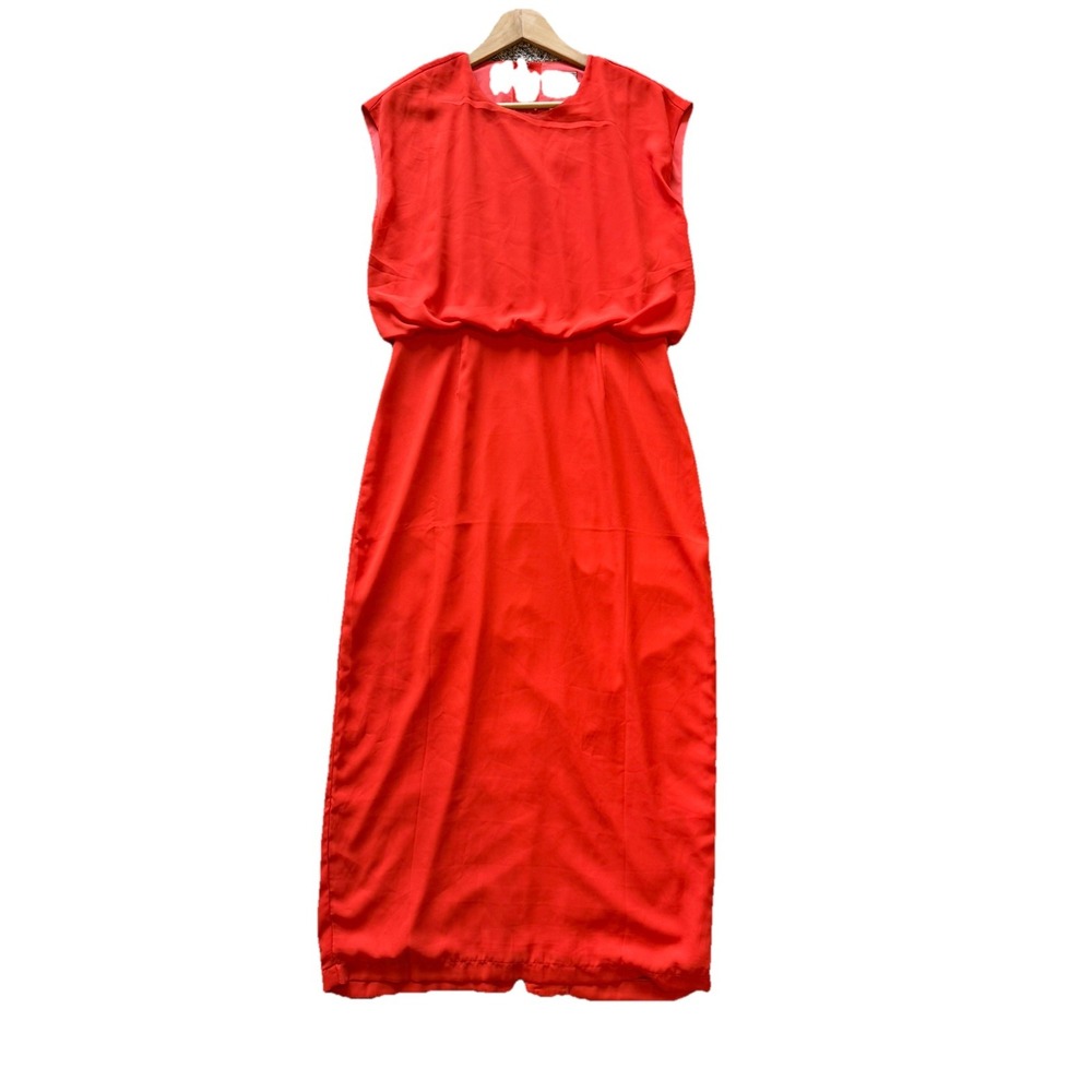 New Anthropologie Maeve long gown orange sleeveless, large, formal, wedding